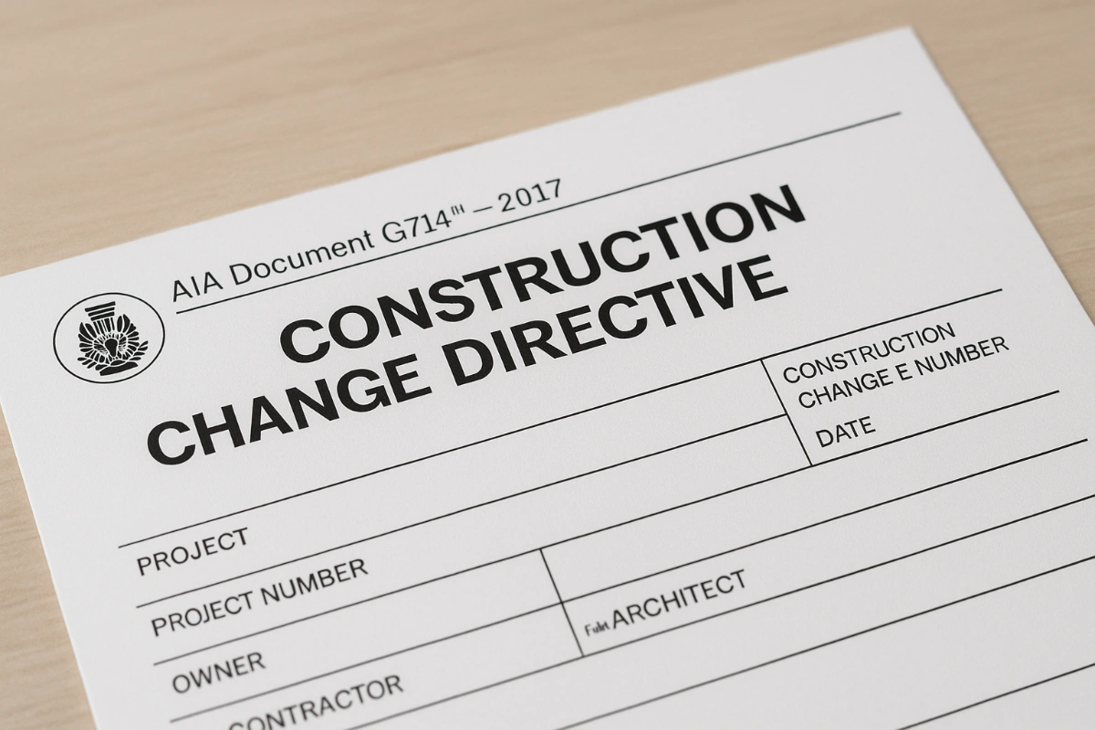 Aia Construction Change Directive Form image