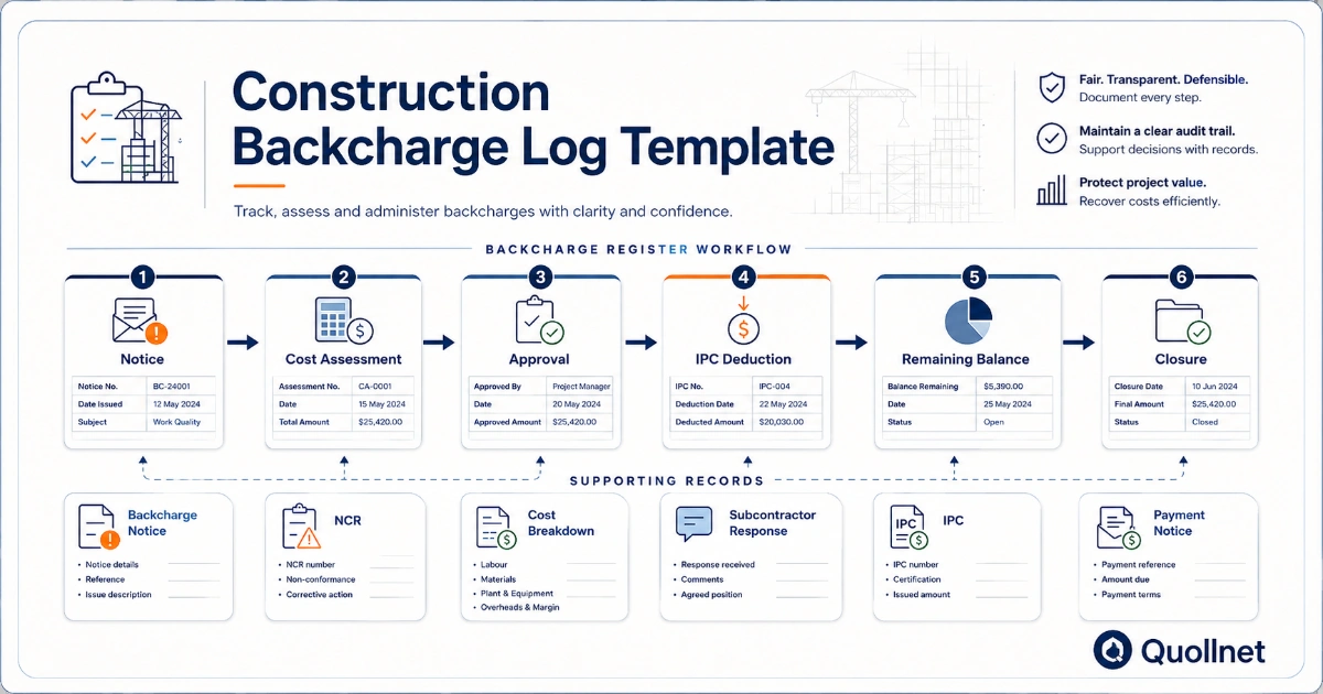 backchage deduction workflow quollnet