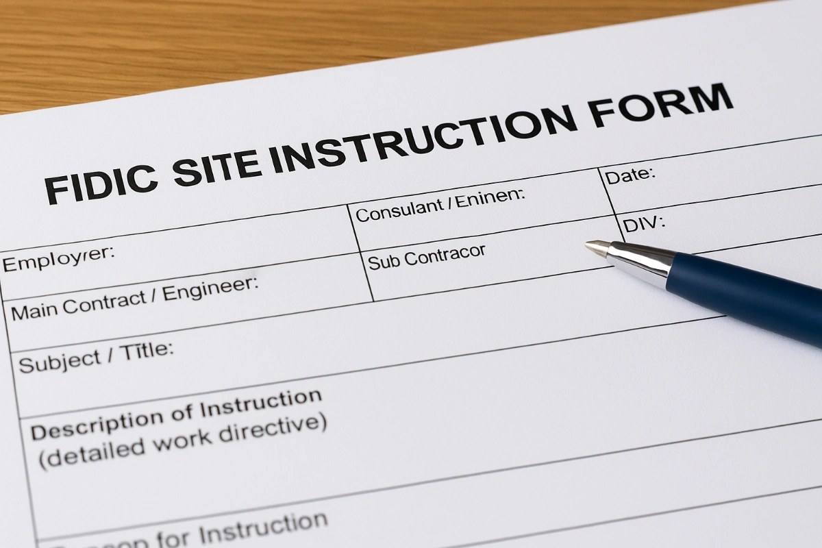 Fidic Site Instruction Form Download Usage image