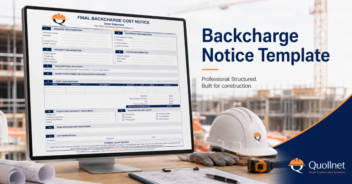 Backcharge Notice Template for Construction Subcontractors