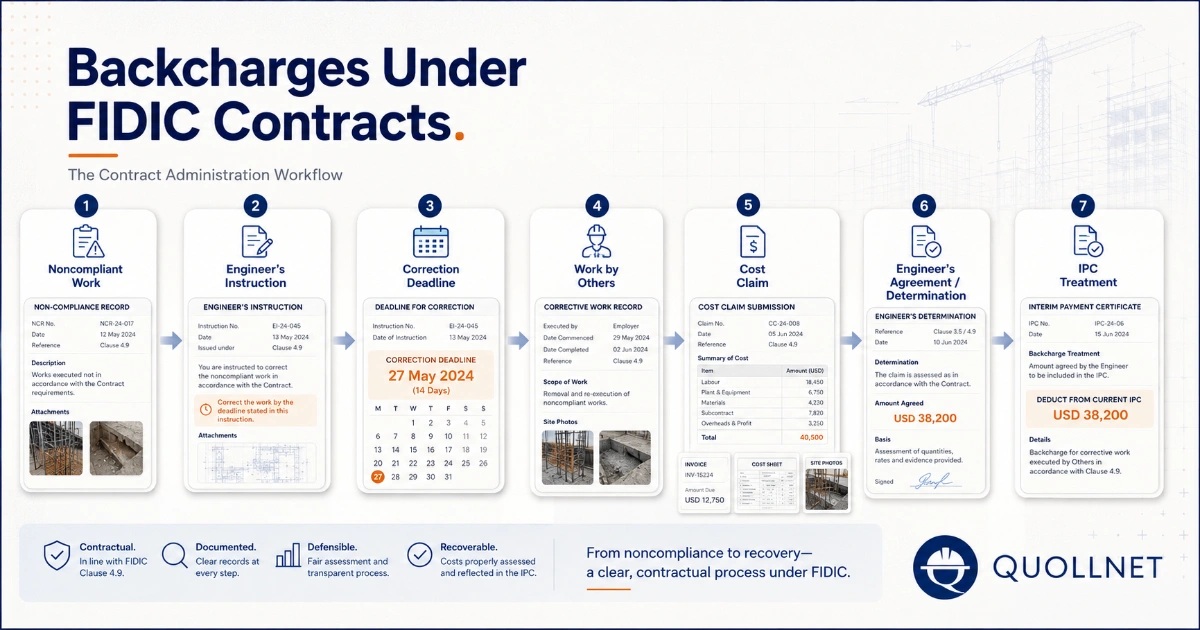 Backcharges under nec4 contracts quollnet