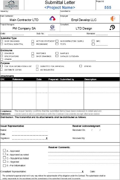 image submittal form construction quollnet