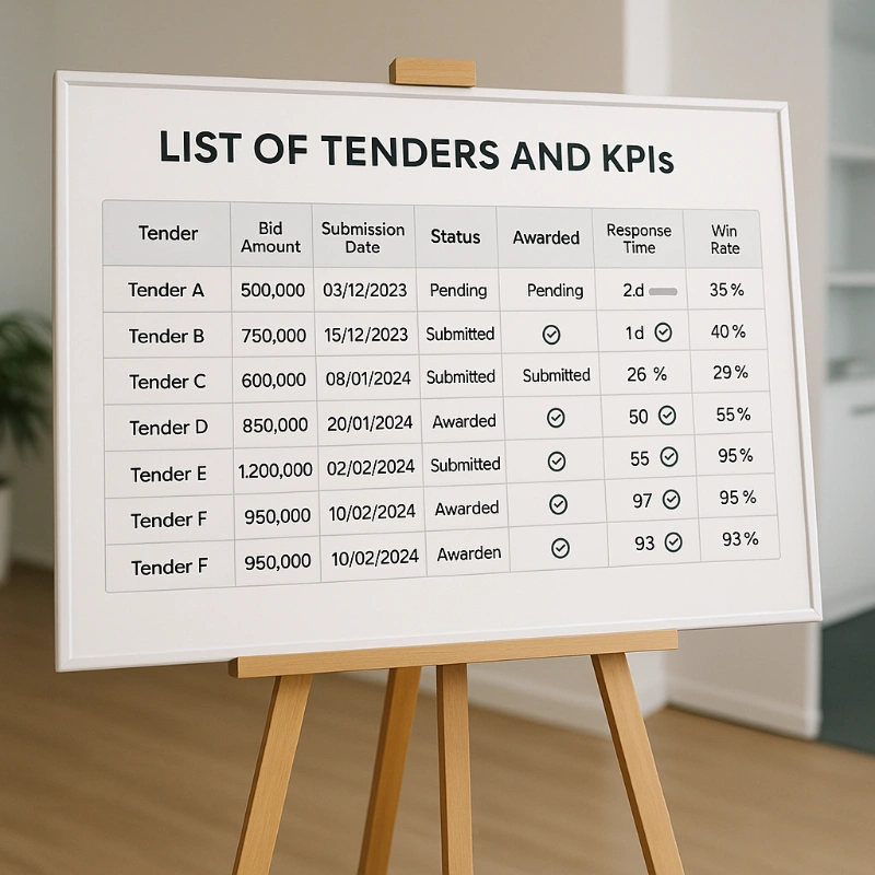 Construction Tender Register Bid Tracker Template