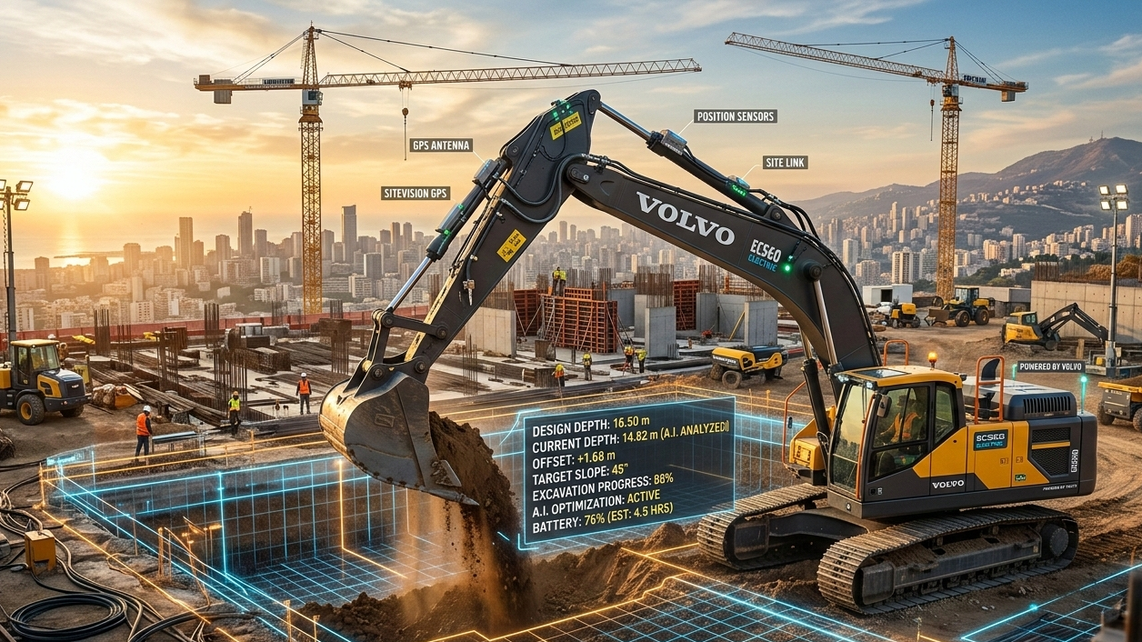 Tendance des excavatrices en 2026 : machines de construction alimentées par l’IA, électriques et contrôlées par GPS