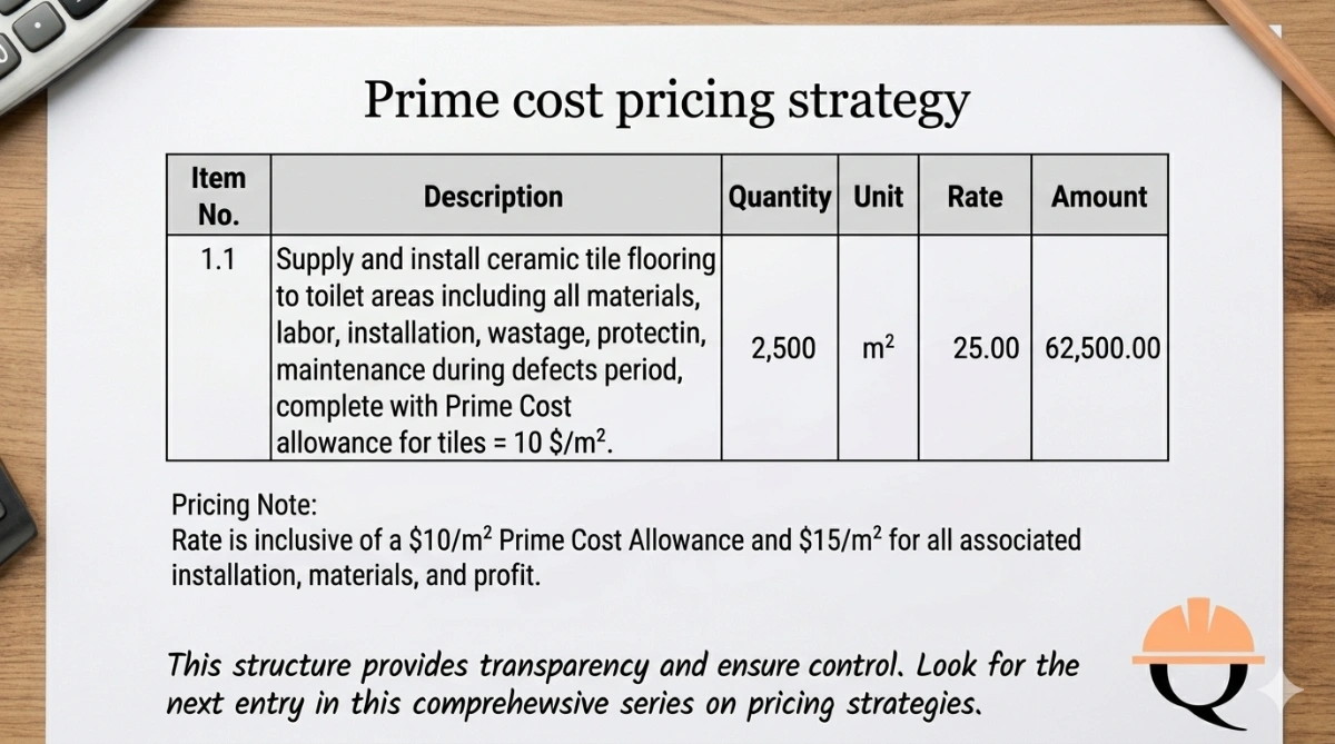 Prime Cost Sums Construction
