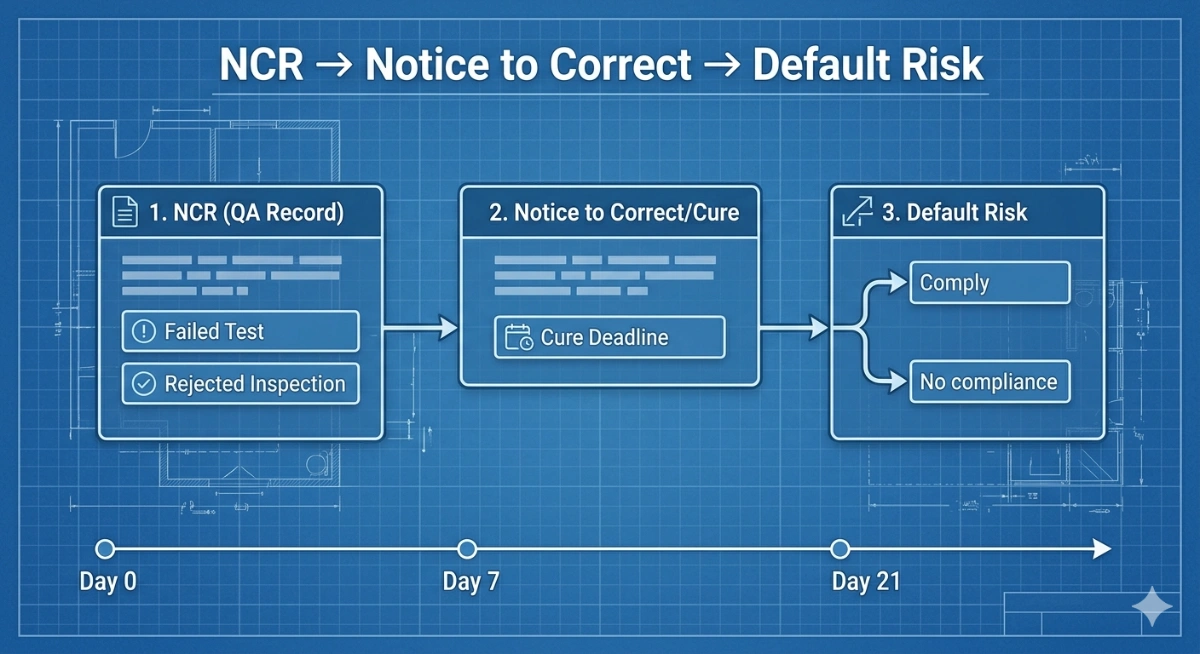 gráfico de rescisão por notice to cure ncr quollnet