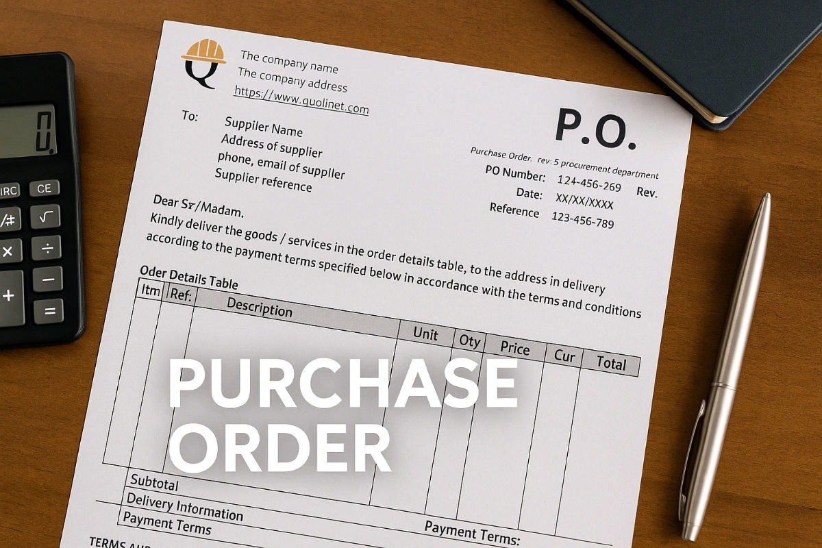Purchase Order Legal Workflow Construction Template image