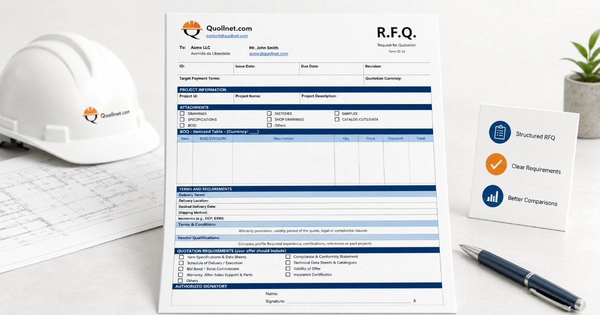 Request For Quotation Rfq Form Template