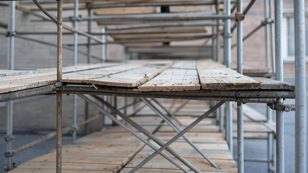 damaged scaffolding ladder safety hazard