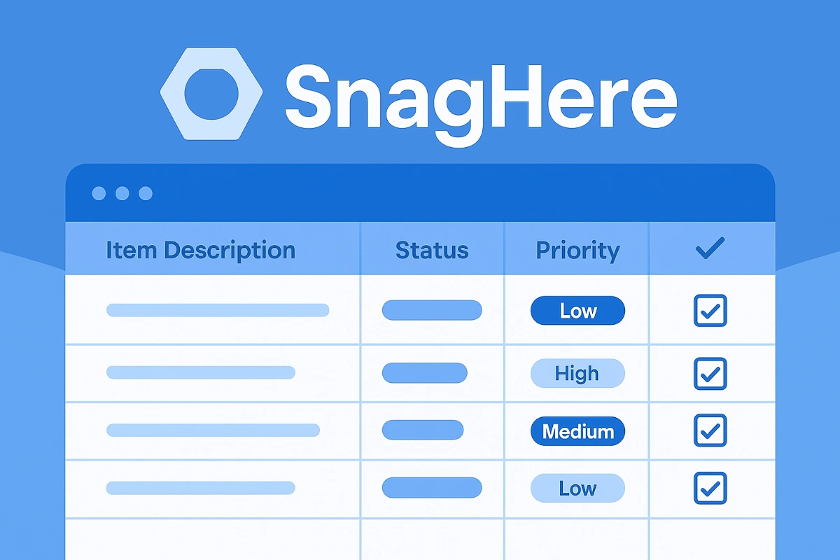 Snag List Excel Format Sample image