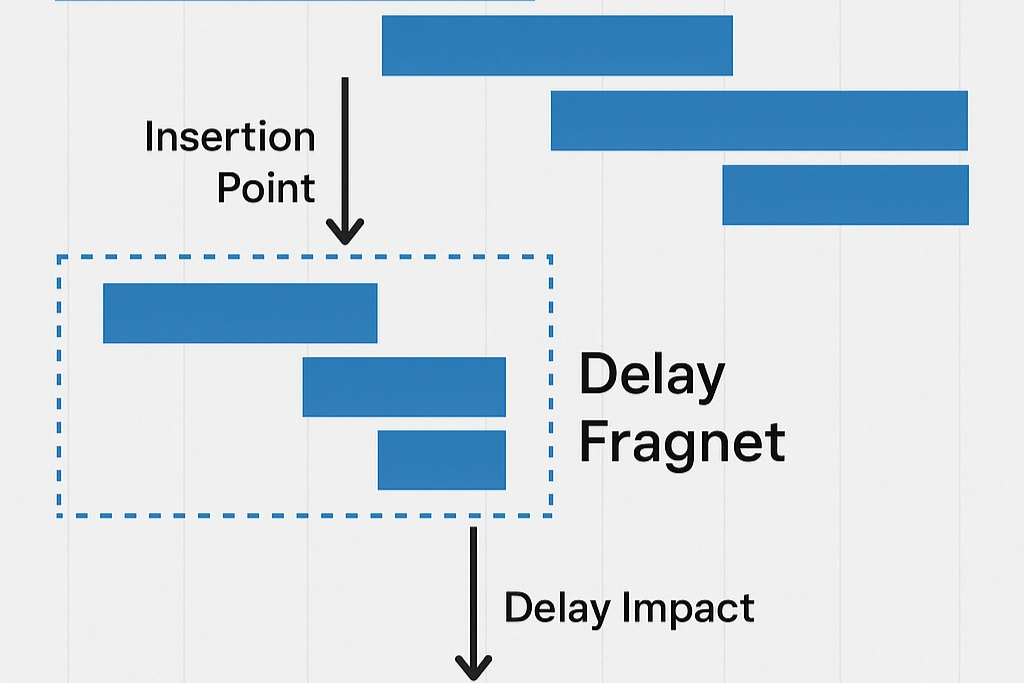time impact analysis tia delay fragnet insertion diagram