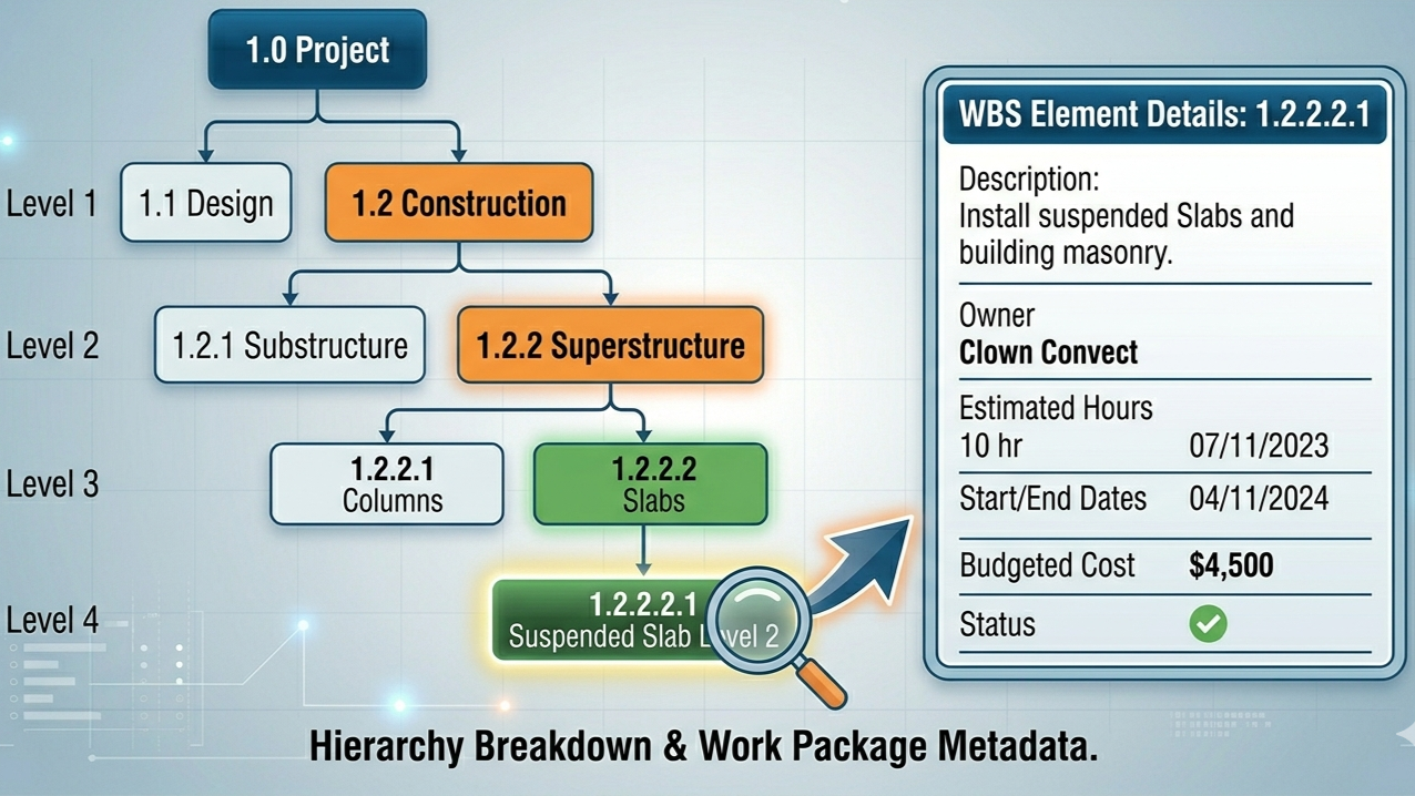 hierarchy breakdown and work package metadata quollnet