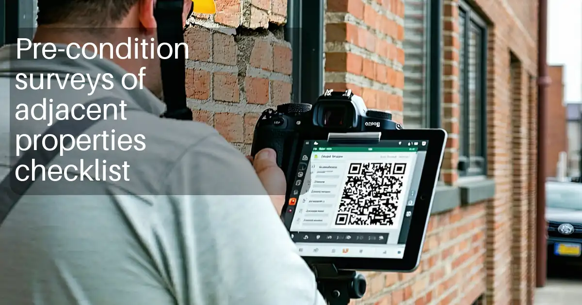 Pre-condition surveys of adjacent properties checklist image