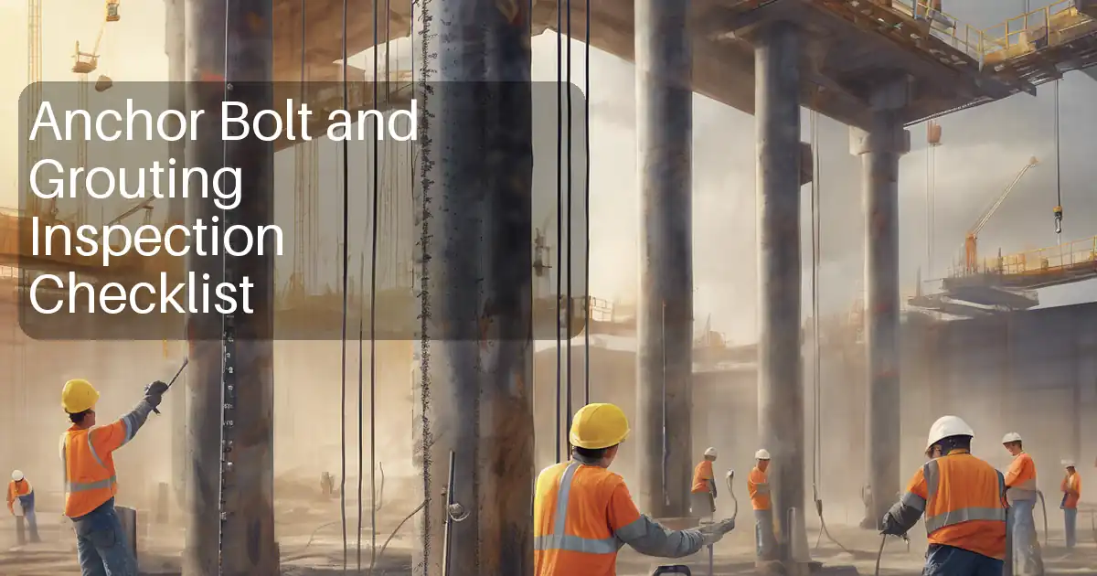 Anchor Bolt and Grouting Inspection Checklist image