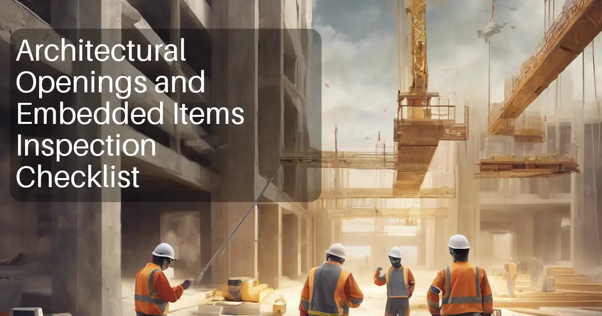 Architectural Openings and Embedded Items Inspection Checklist image