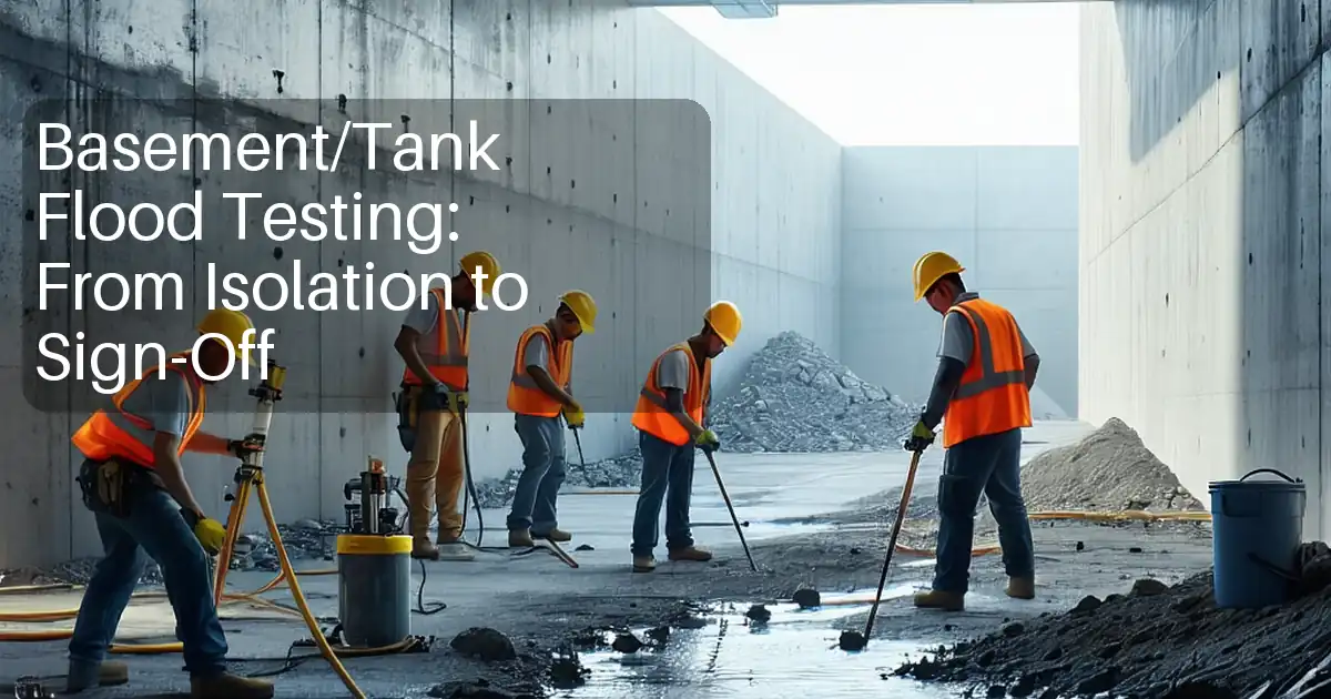 Basement/Tank Flood Testing: From Isolation to Sign-Off image