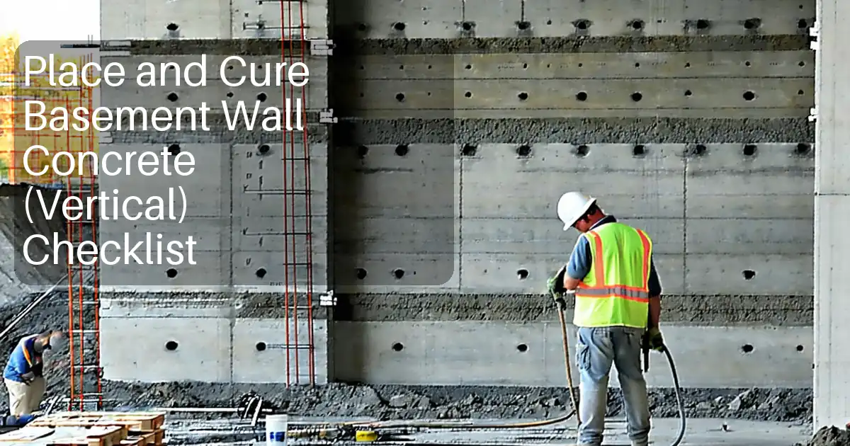 Place and Cure Basement Wall Concrete (Vertical) Checklist image