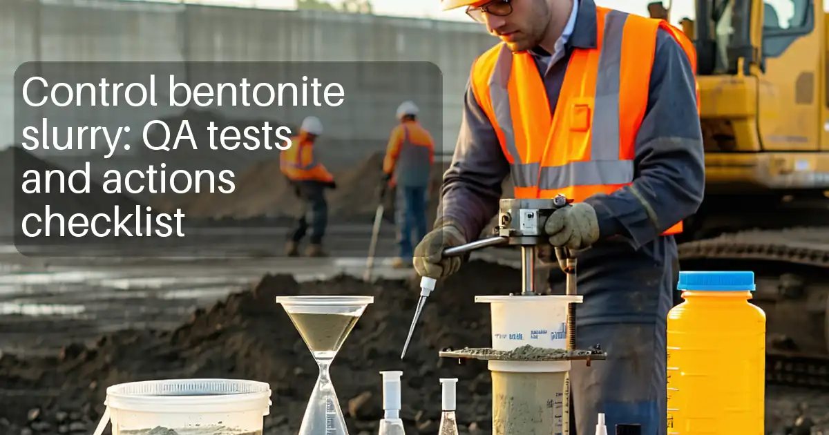 Control bentonite slurry: QA tests and actions checklist image