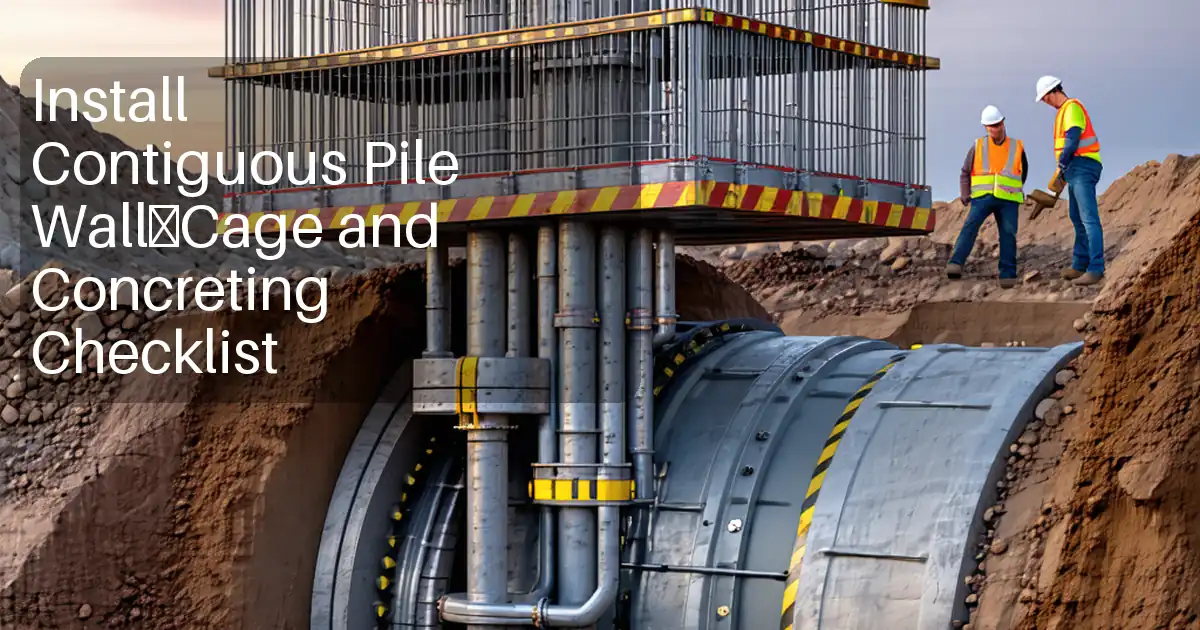 Install Contiguous Pile Wall—Cage and Concreting Checklist image