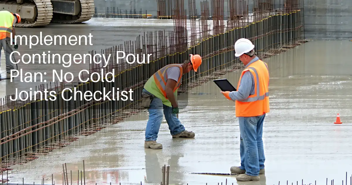 Implement Contingency Pour Plan: No Cold Joints Checklist image