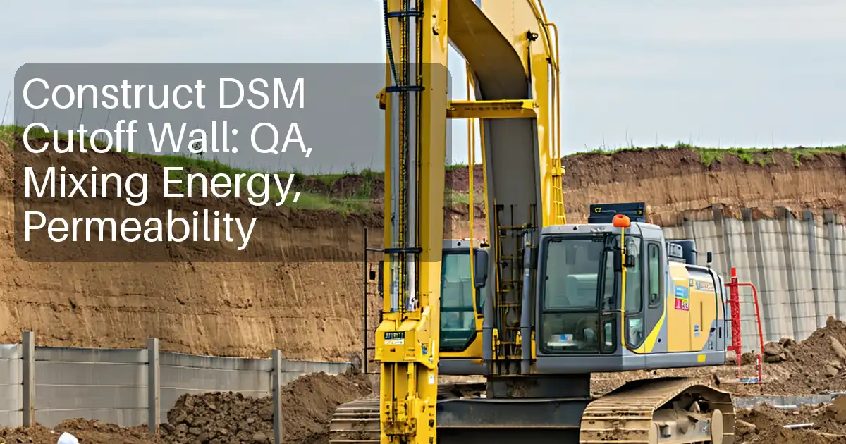 Construct DSM Cutoff Wall: QA, Mixing Energy, Permeability image