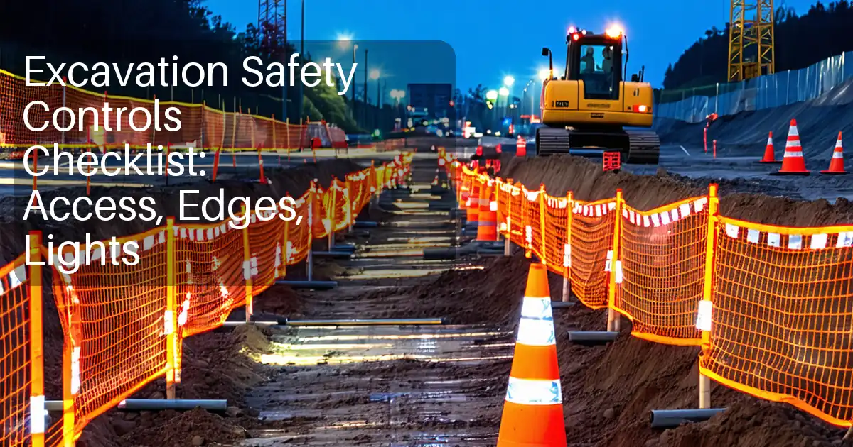 Excavation Safety Controls Checklist: Access, Edges, Lights image