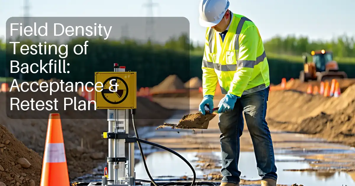 Field Density Testing of Backfill: Acceptance & Retest Plan