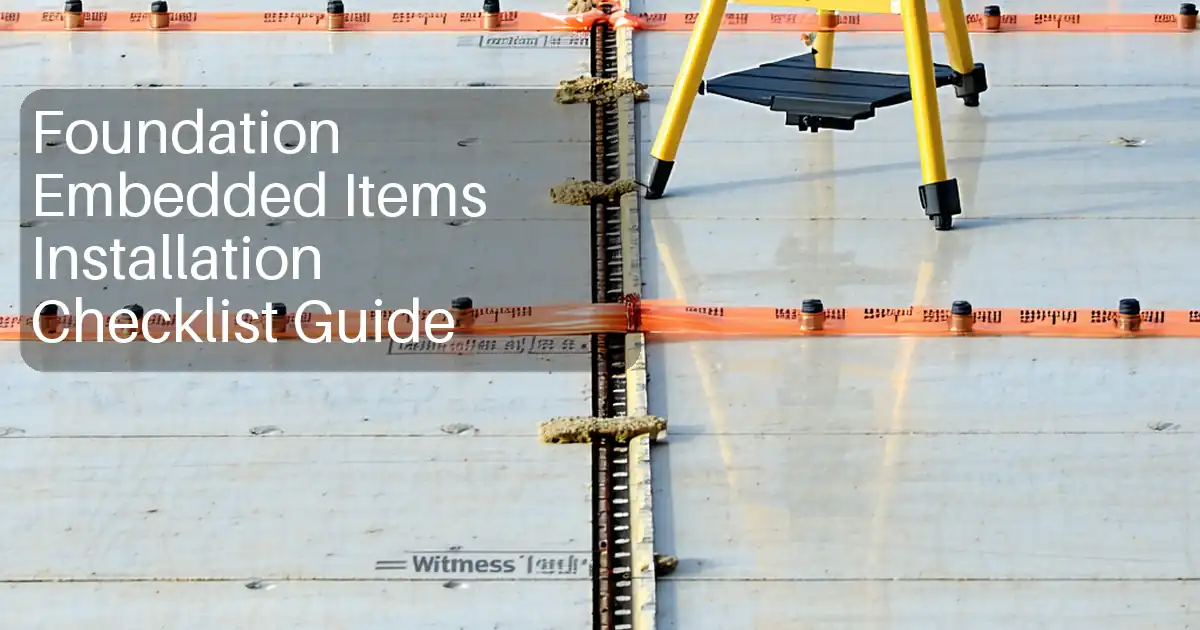 Foundation Embedded Items Installation Checklist Guide image
