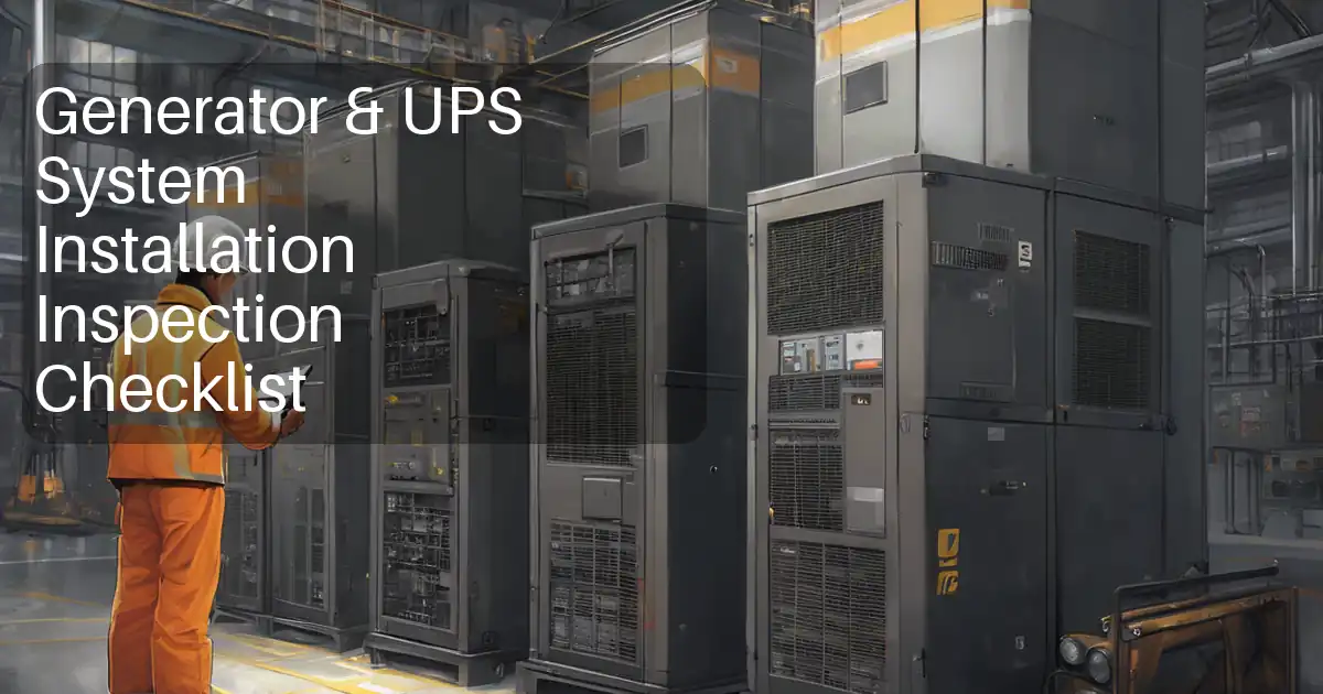 Generator & UPS System Installation Inspection Checklist image