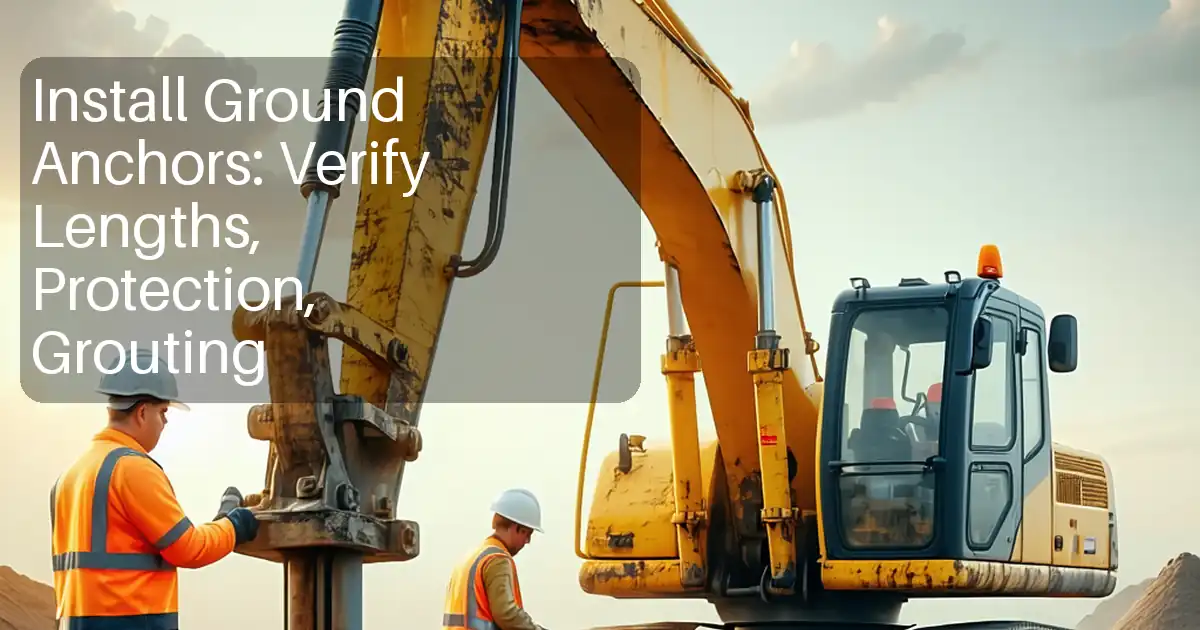 Install Ground Anchors: Verify Lengths, Protection, Grouting image