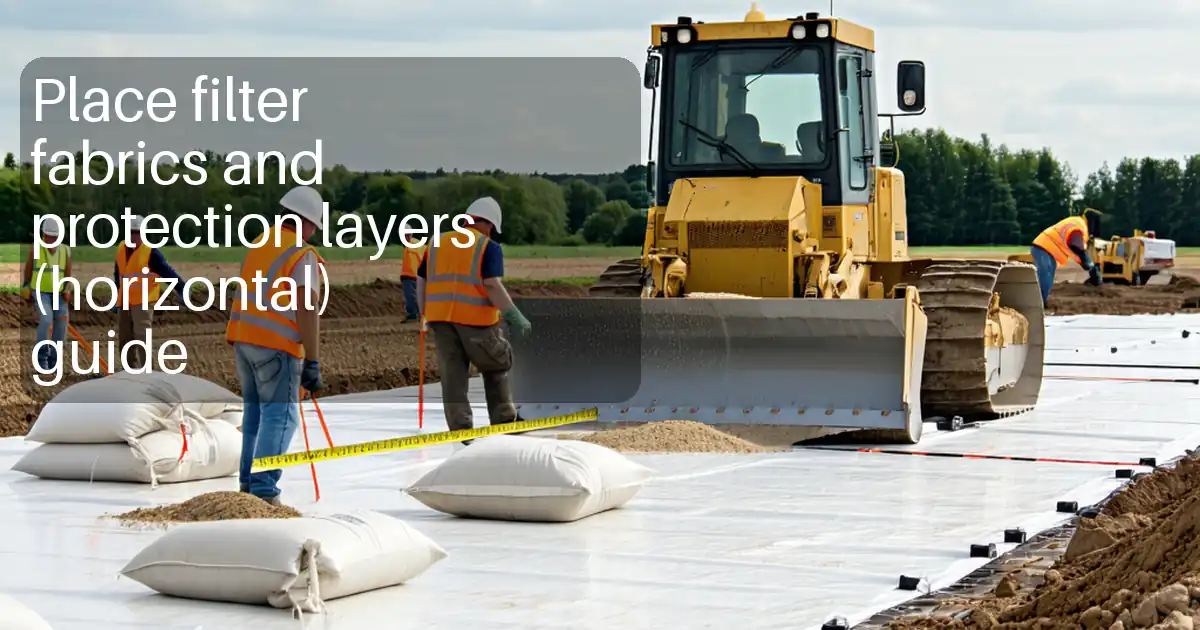 Place filter fabrics and protection layers (horizontal) guide image