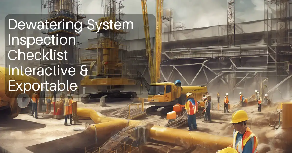 Dewatering System Inspection Checklist | Interactive & Exportable image