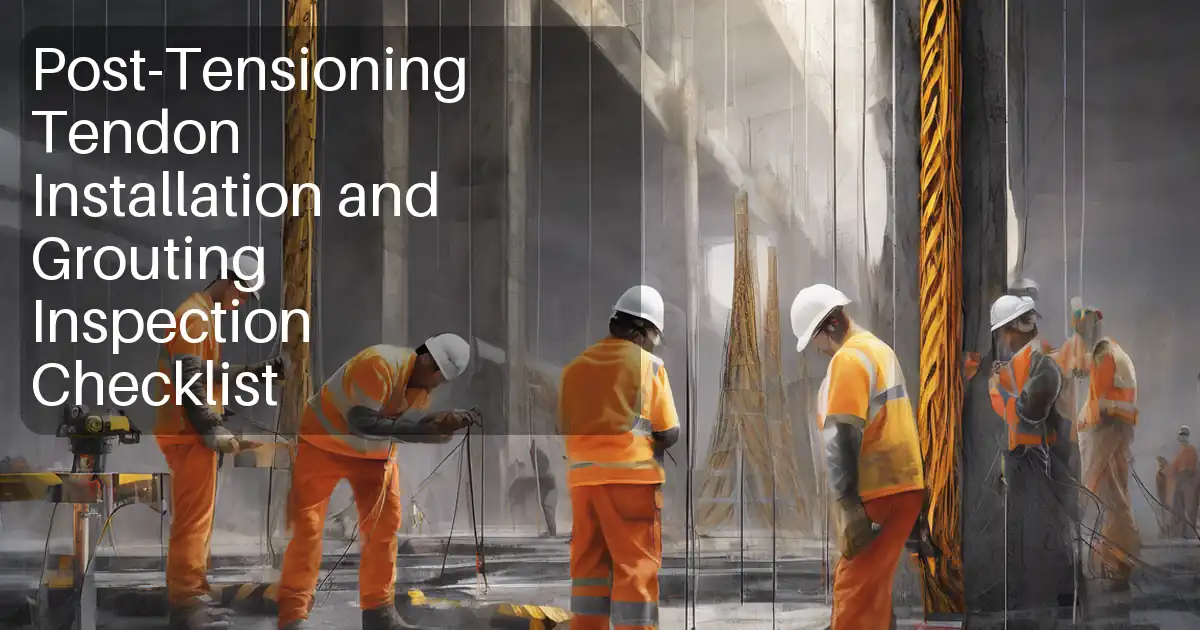 Post-Tensioning Tendon Installation and Grouting Inspection Checklist image