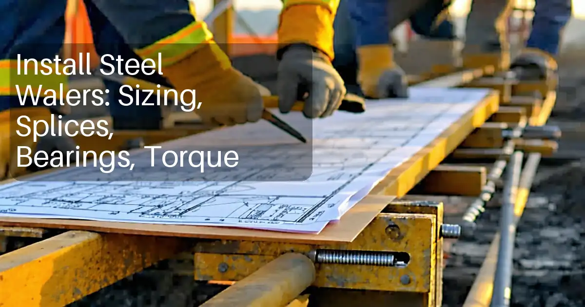 Install Steel Walers: Sizing, Splices, Bearings, Torque image