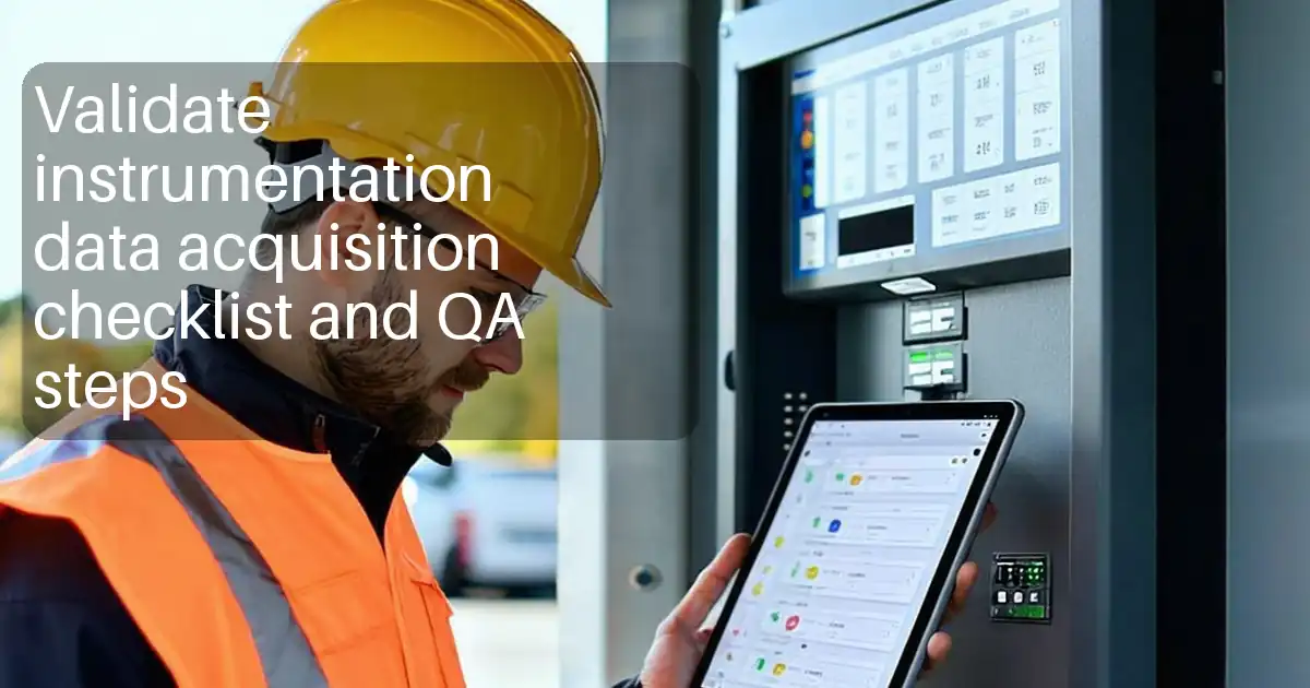 Validate instrumentation data acquisition checklist and QA steps image
