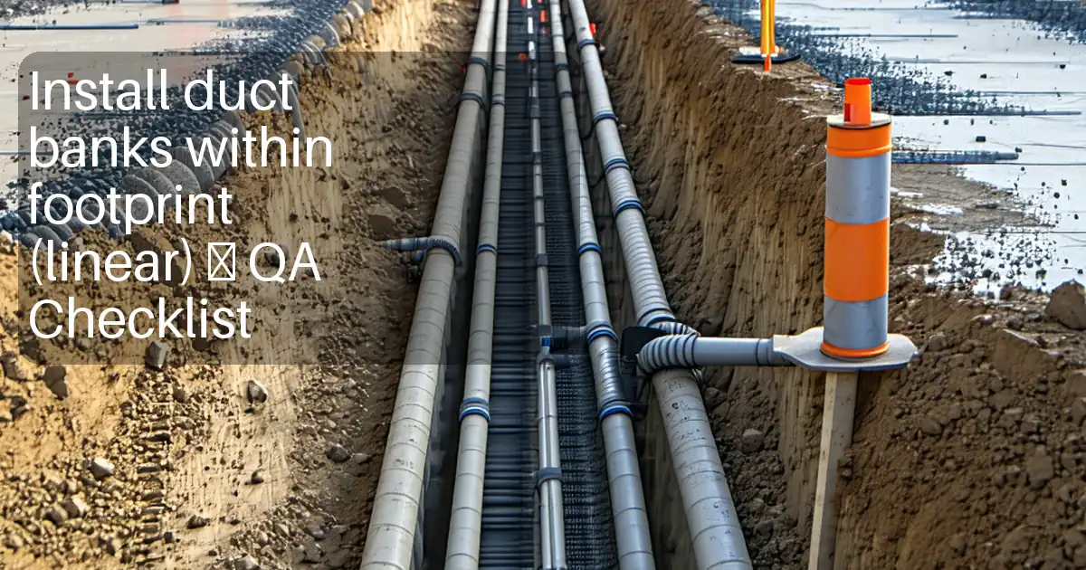 Install duct banks within footprint (linear) – QA Checklist image