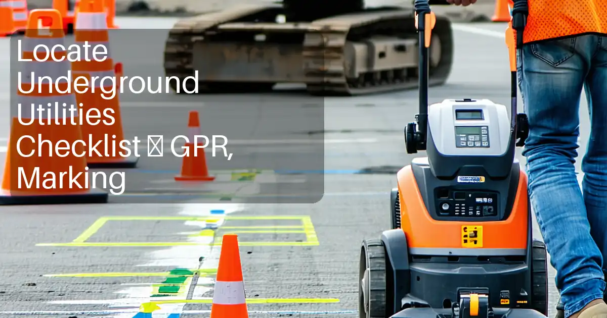 Locate Underground Utilities Checklist – GPR, Marking image