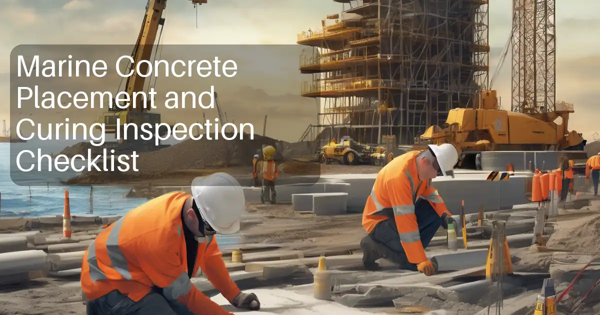 Marine Concrete Placement and Curing Inspection Checklist image