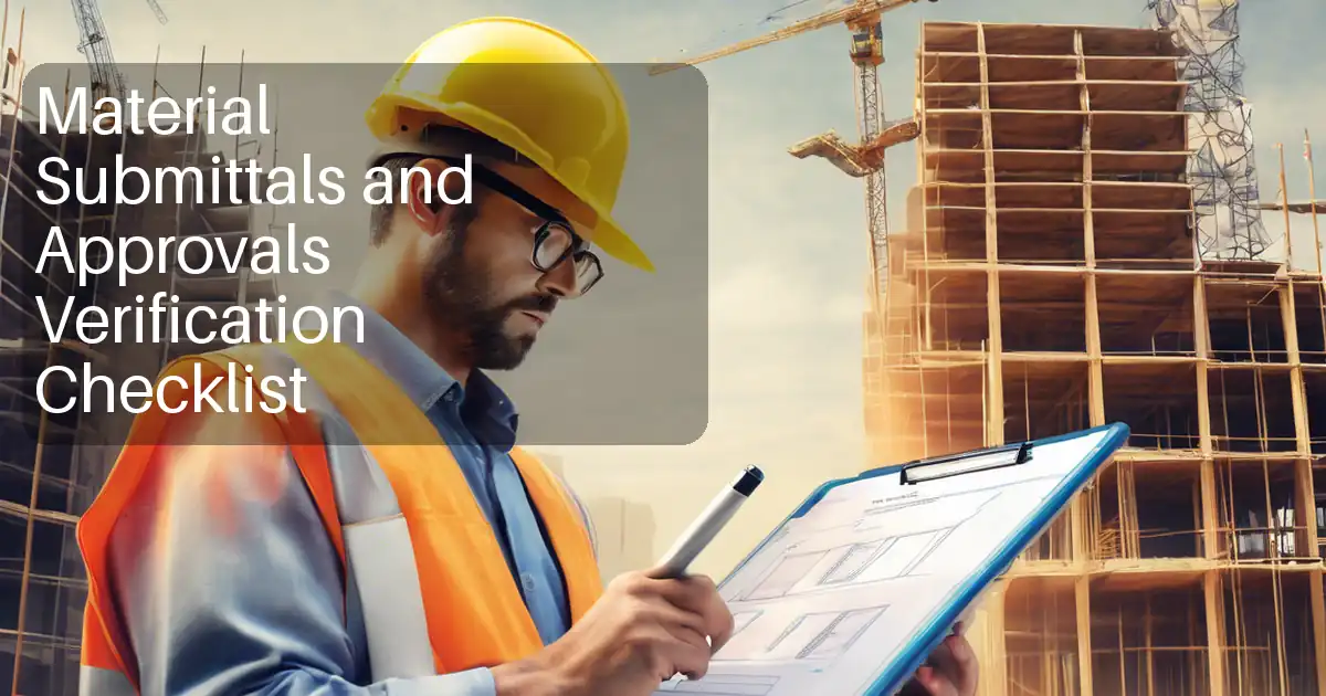 Material Submittals and Approvals Verification Checklist image