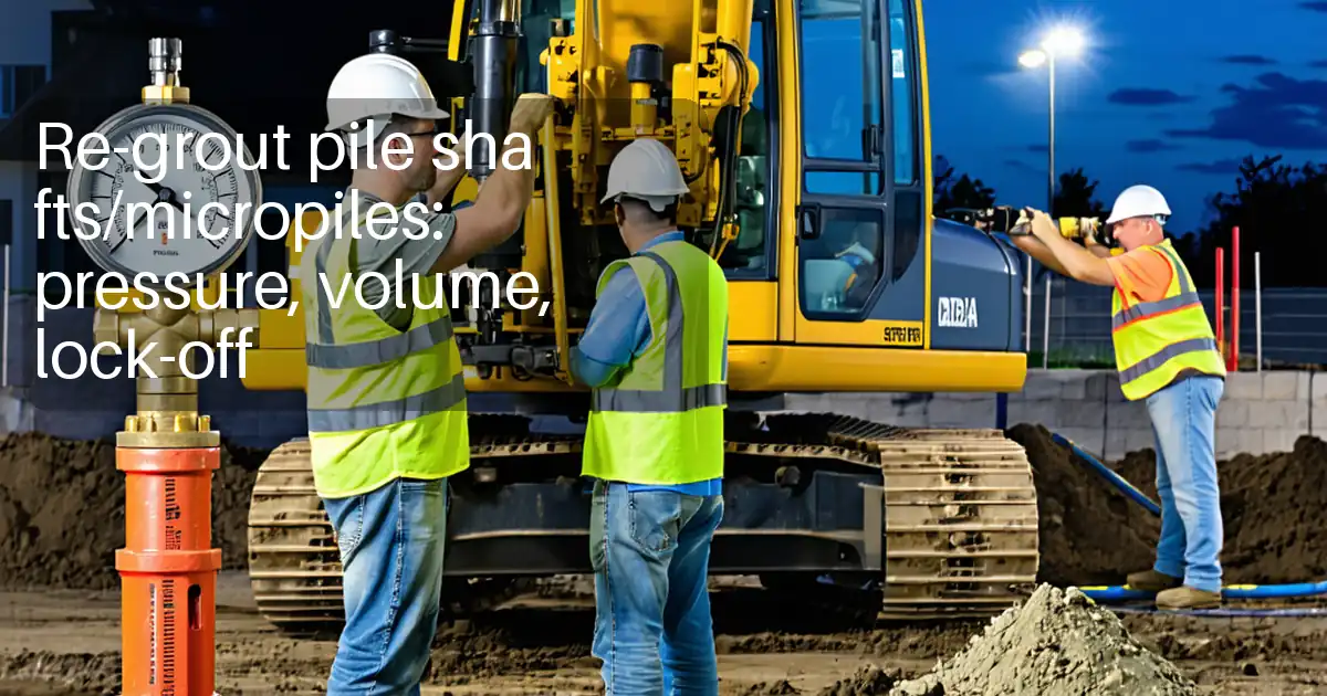 Re-grout pile shafts/micropiles: pressure, volume, lock-off image