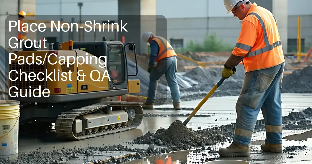 Place Non-Shrink Grout Pads/Capping Checklist & QA Guide image