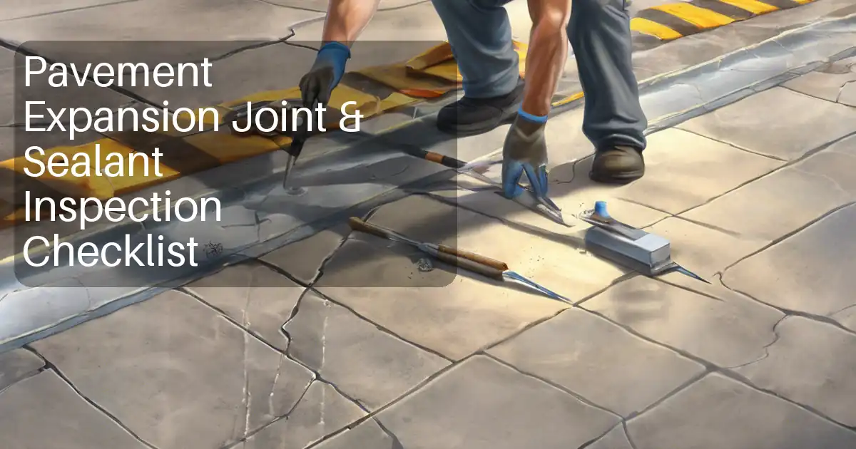 Pavement Expansion Joint & Sealant Inspection Checklist image