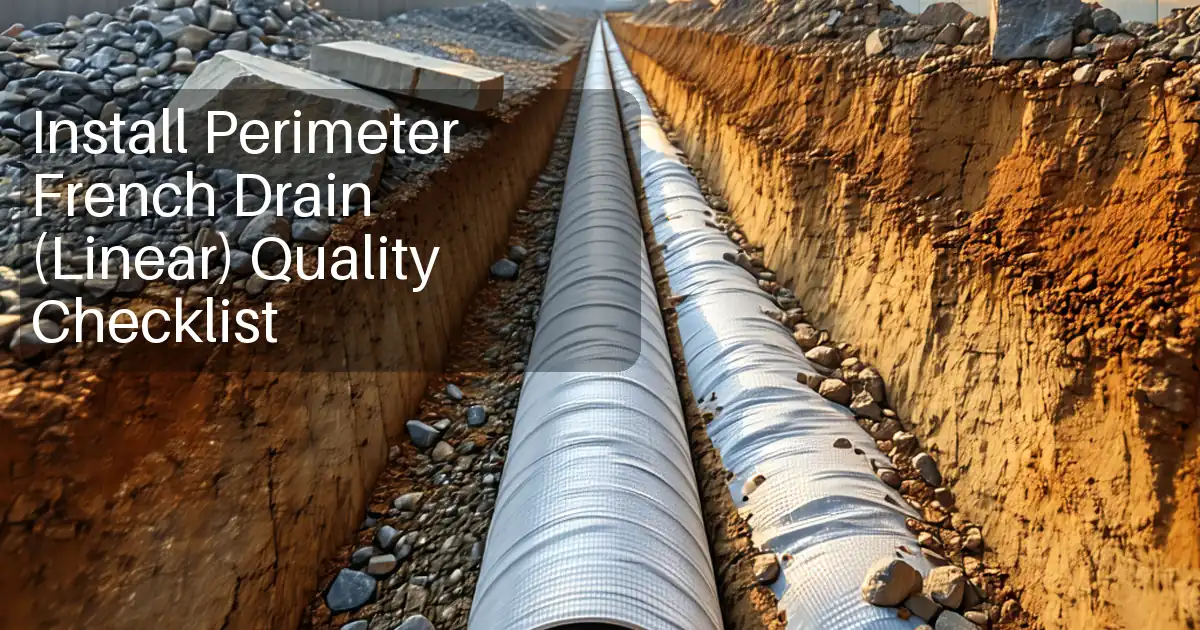 Install Perimeter French Drain (Linear) Quality Checklist image