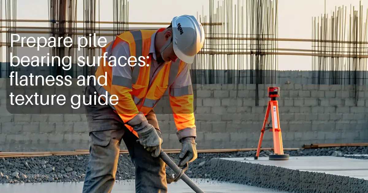 Prepare pile bearing surfaces: flatness and texture guide image