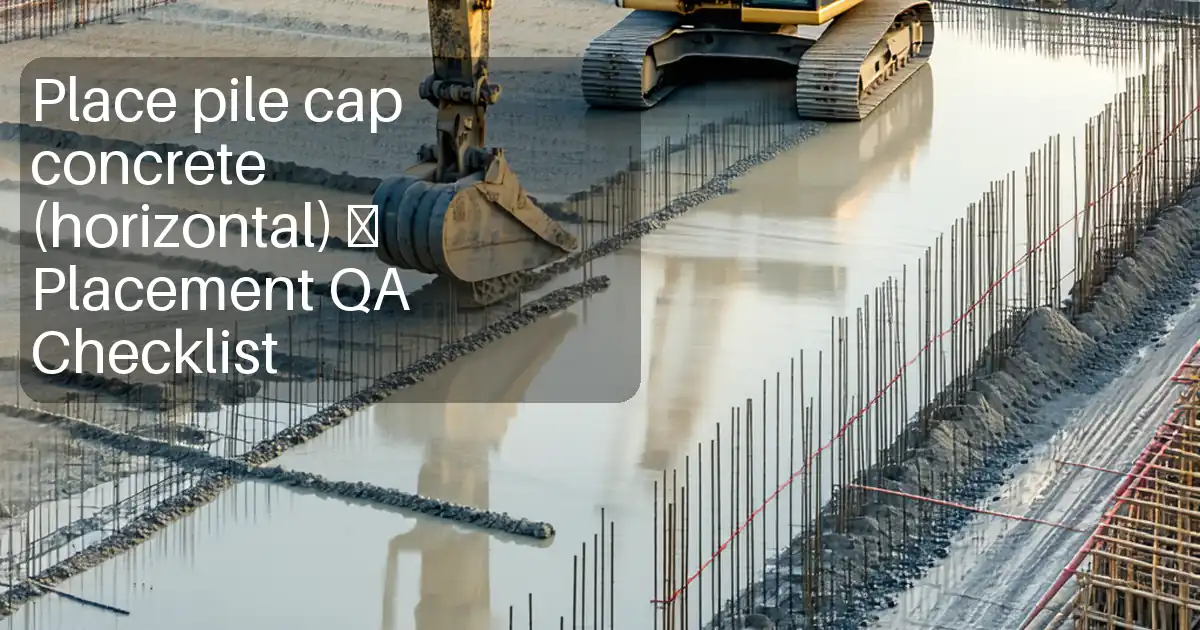 Place pile cap concrete (horizontal) – Placement QA Checklist image