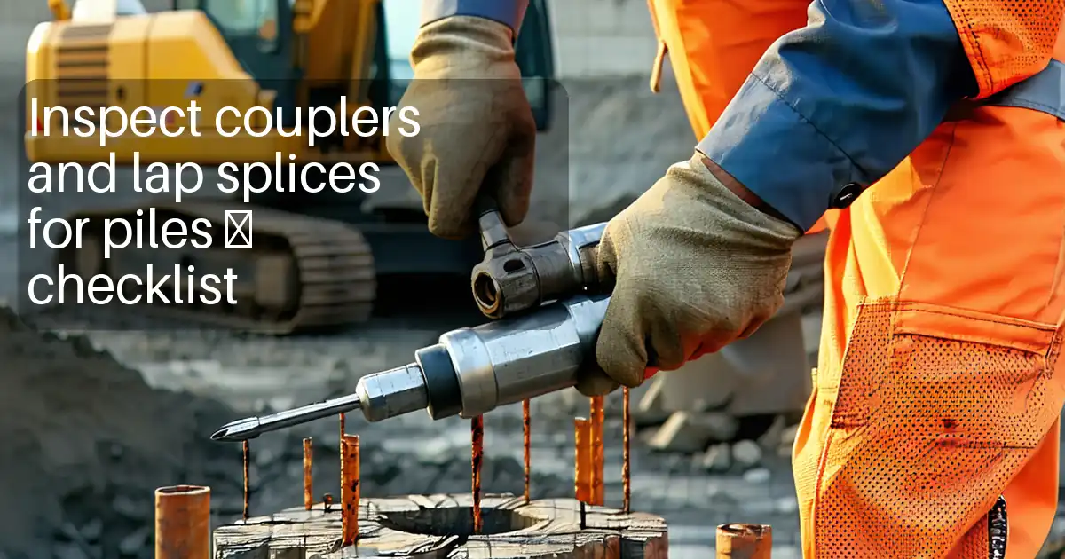 Inspect couplers and lap splices for piles – checklist image