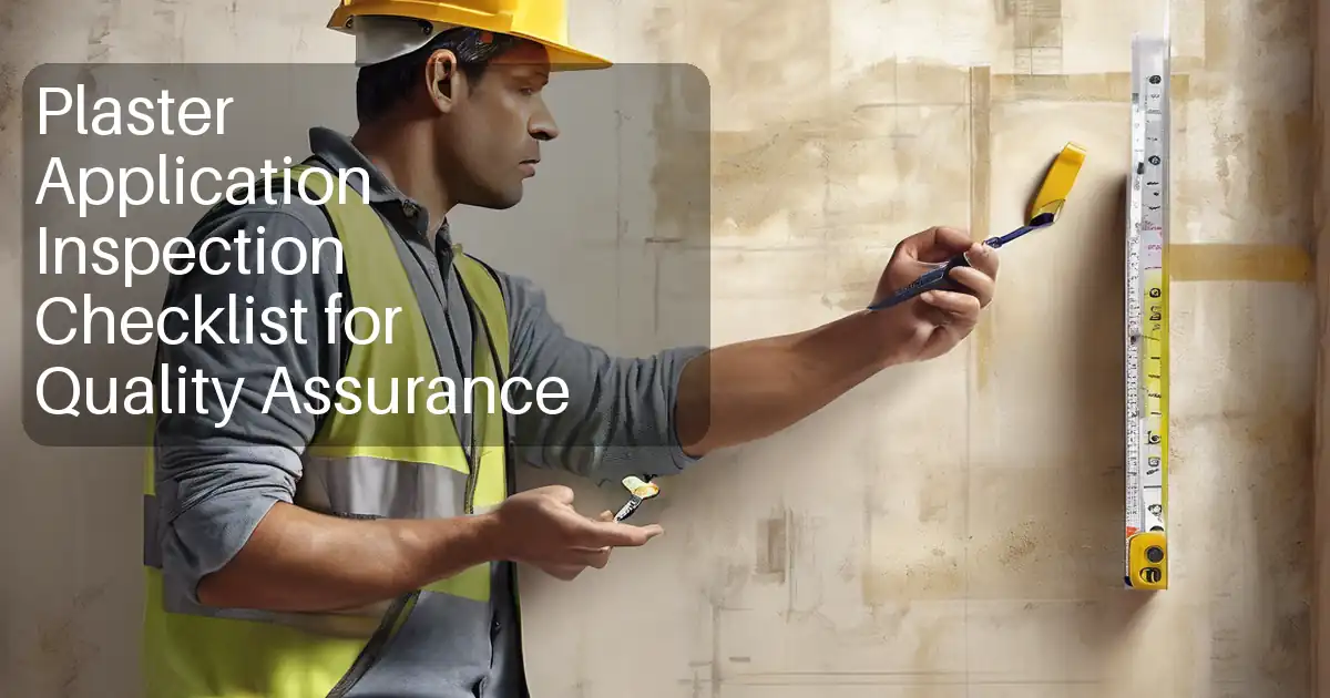 Plaster Application Inspection Checklist for Quality Assurance image
