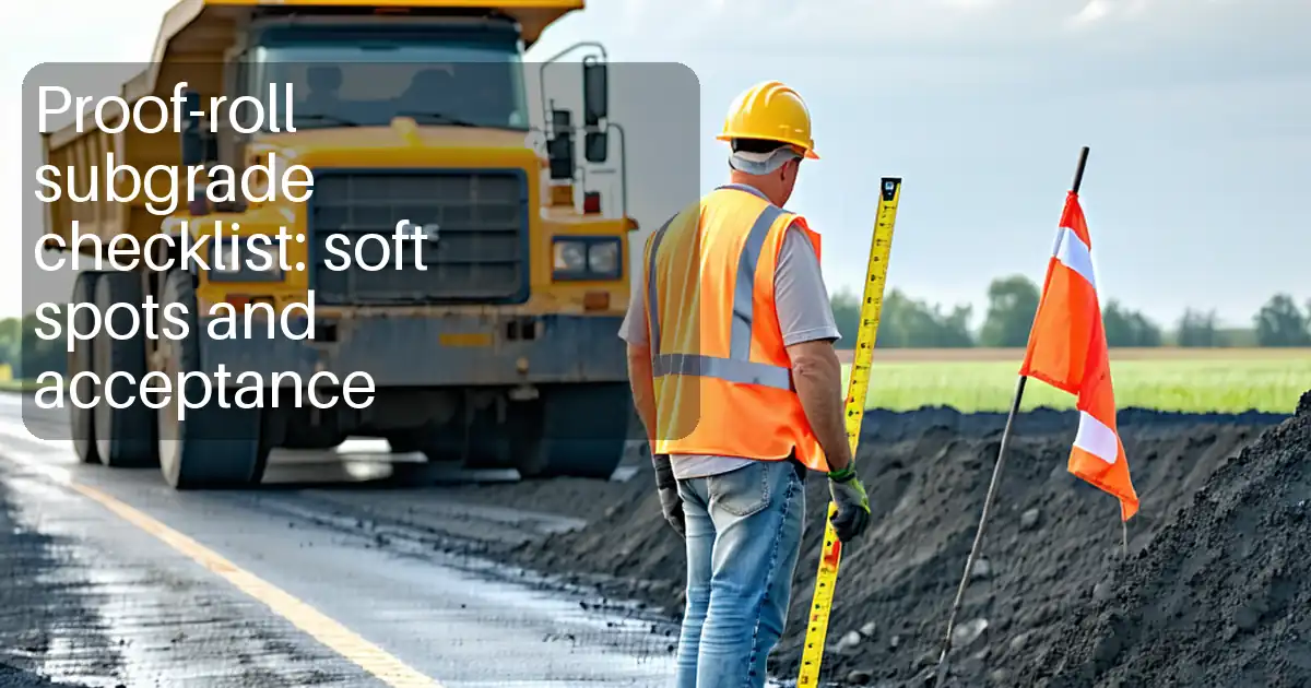 Proof-roll subgrade checklist: soft spots and acceptance image