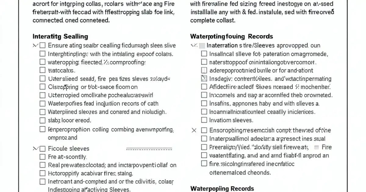 Seal Penetration Sleeves Through Walls/Slabs – Fire & Water image