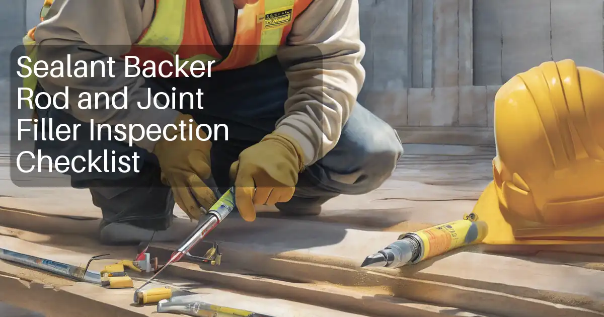 Sealant Backer Rod and Joint Filler Inspection Checklist image